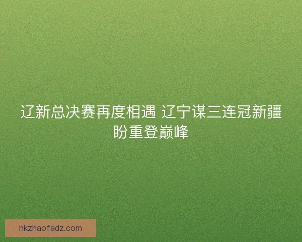辽新总决赛再度相遇 辽宁谋三连冠新疆盼重登巅峰